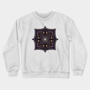 Square Pointed Mandala Pink-Yellow-Purple-White Crewneck Sweatshirt